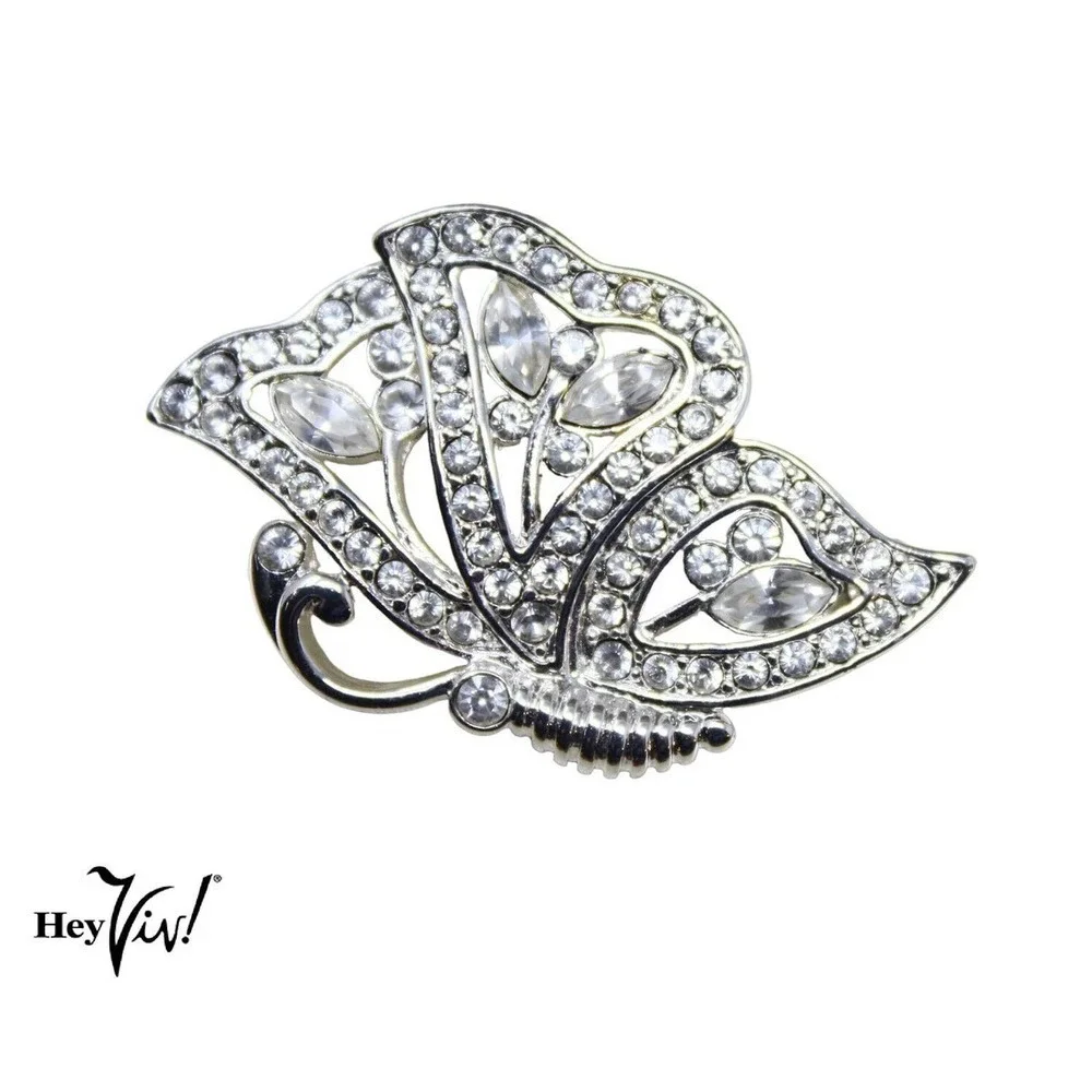 Vintage Stylized Rhinestone Butterfly 1